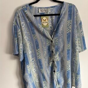 Blue Floral Women's Blouse